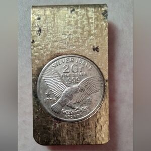 Vintage Silver Issue 2Gr fine silver .999 1778 money clip